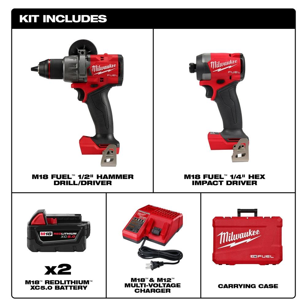 Milwaukee M18 FUEL 2 Tool Combo Kit - Ascmtools