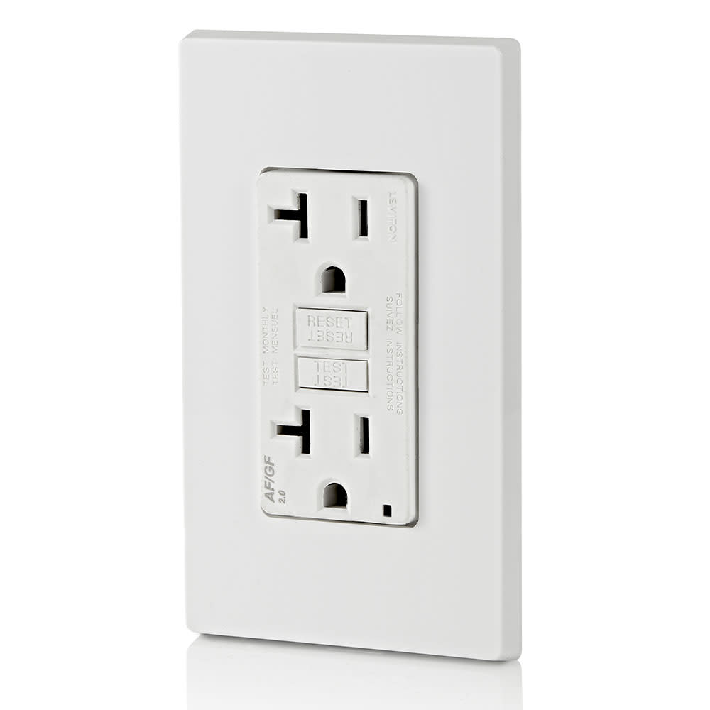 Leviton SmartlockPro AFCI/GFCI Outlet 20A 125V 2Pole White Duplex - Ascmtools