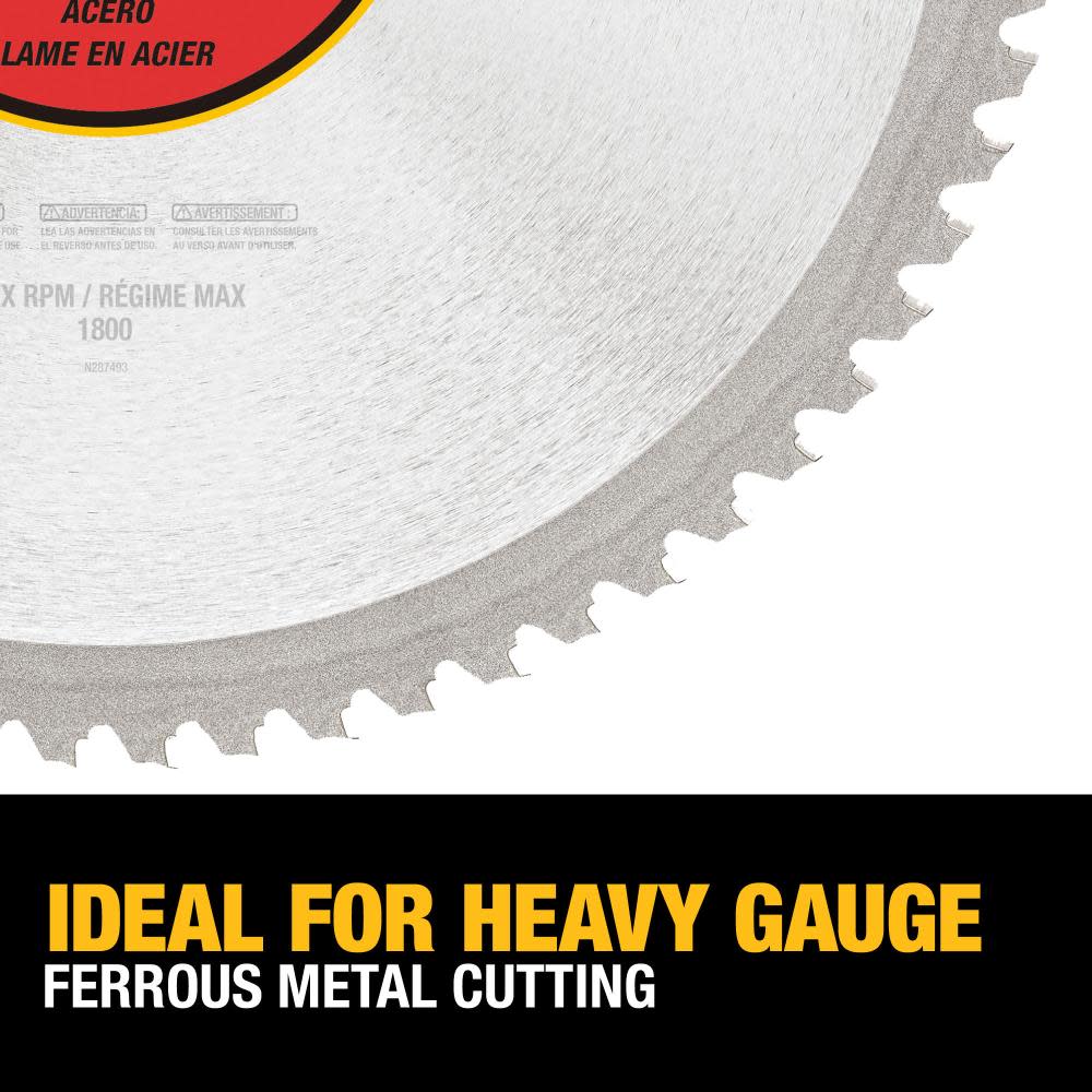 DEWALT 14″ 66T Heavy Gauge Ferrous Metal Cutting Saw Blade 1″ Arbor - Ascmtools