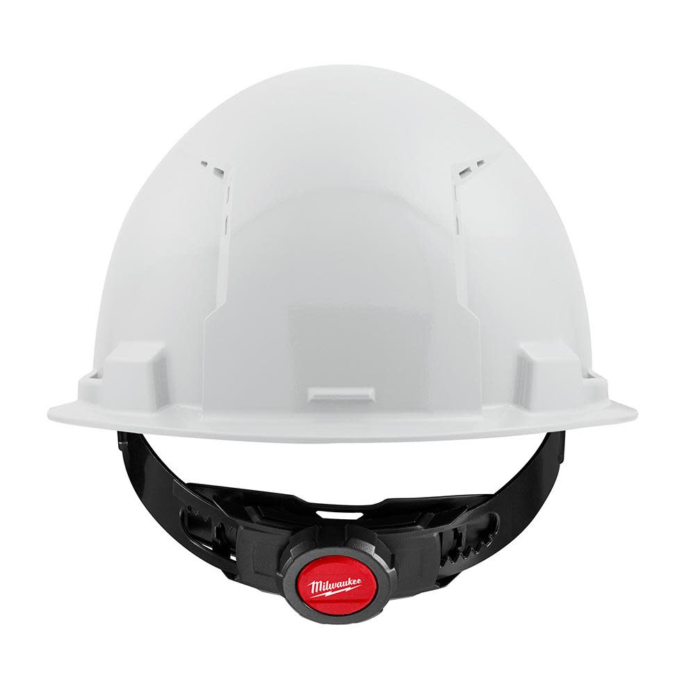 Milwaukee White Front Brim Vented Hard Hat with 4pt Ratcheting Suspension Type 1 Class C - Ascmtools