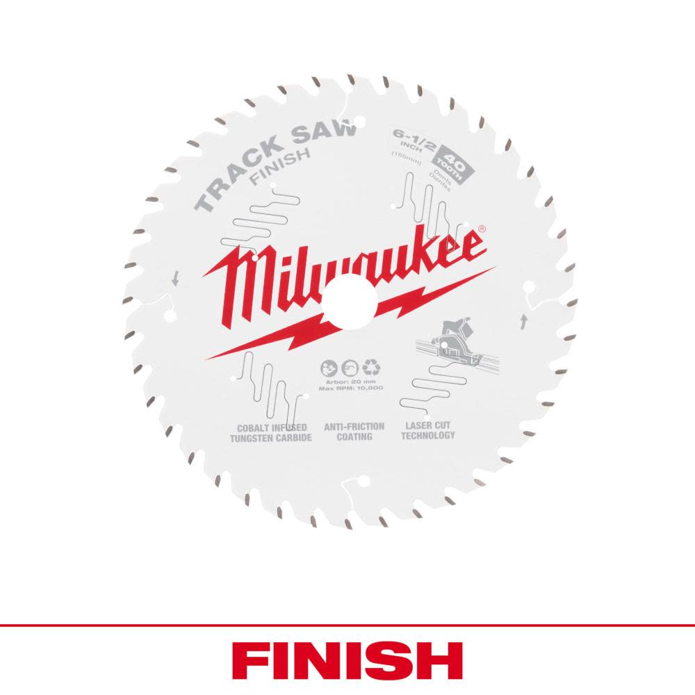 Milwaukee 6 1/2 40T Finish Track Saw Blade - Ascmtools