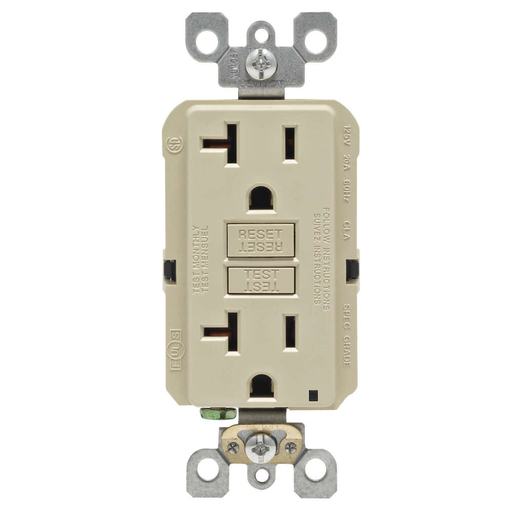 Leviton SmartlockPro GFCI Outlet 20A 125V Duplex Ivory NEMA 5-20R - Ascmtools