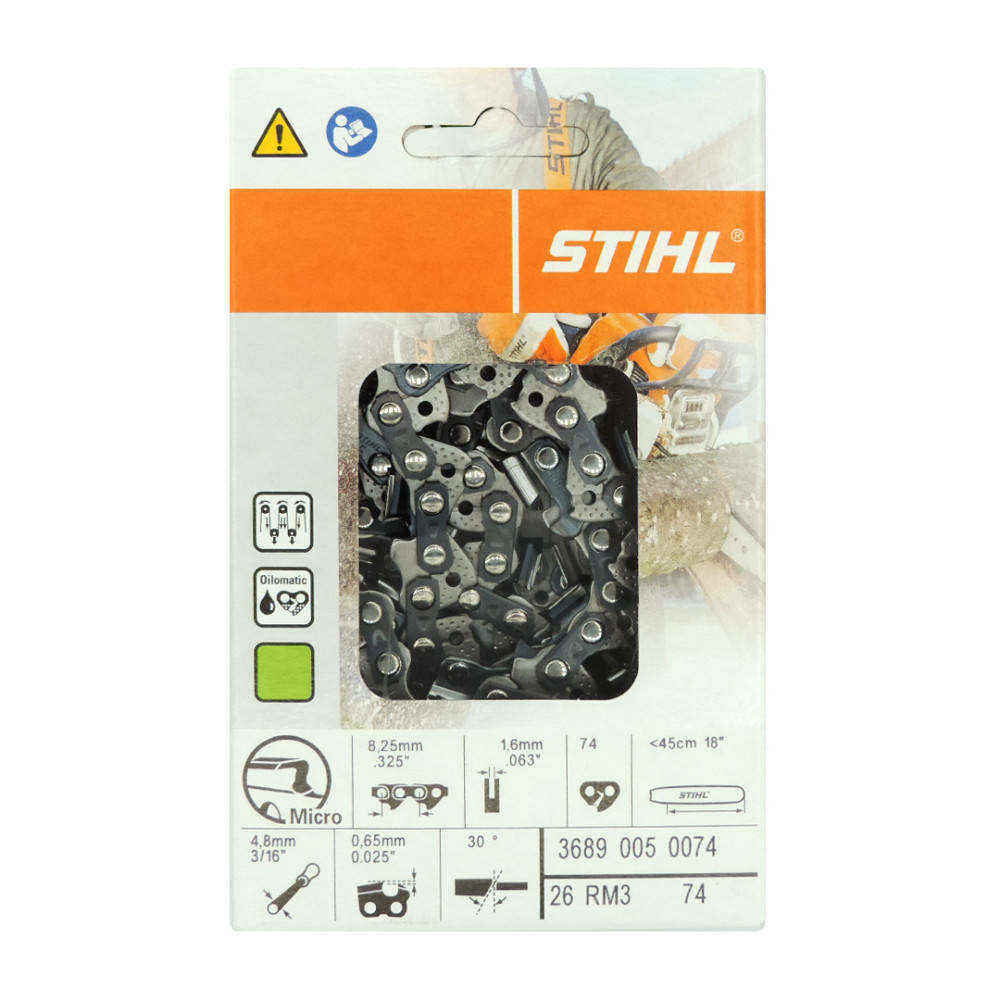 Stihl 18″ Oilomatic Rapid Micro 3 26RM3-74E Saw Chain - Ascmtools