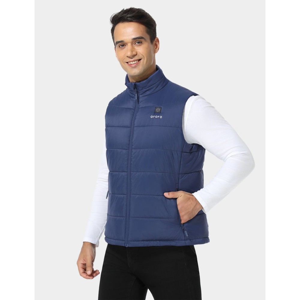 ORORO Mens Navy Blue Classic Heated Vest Kit XS - Ascmtools