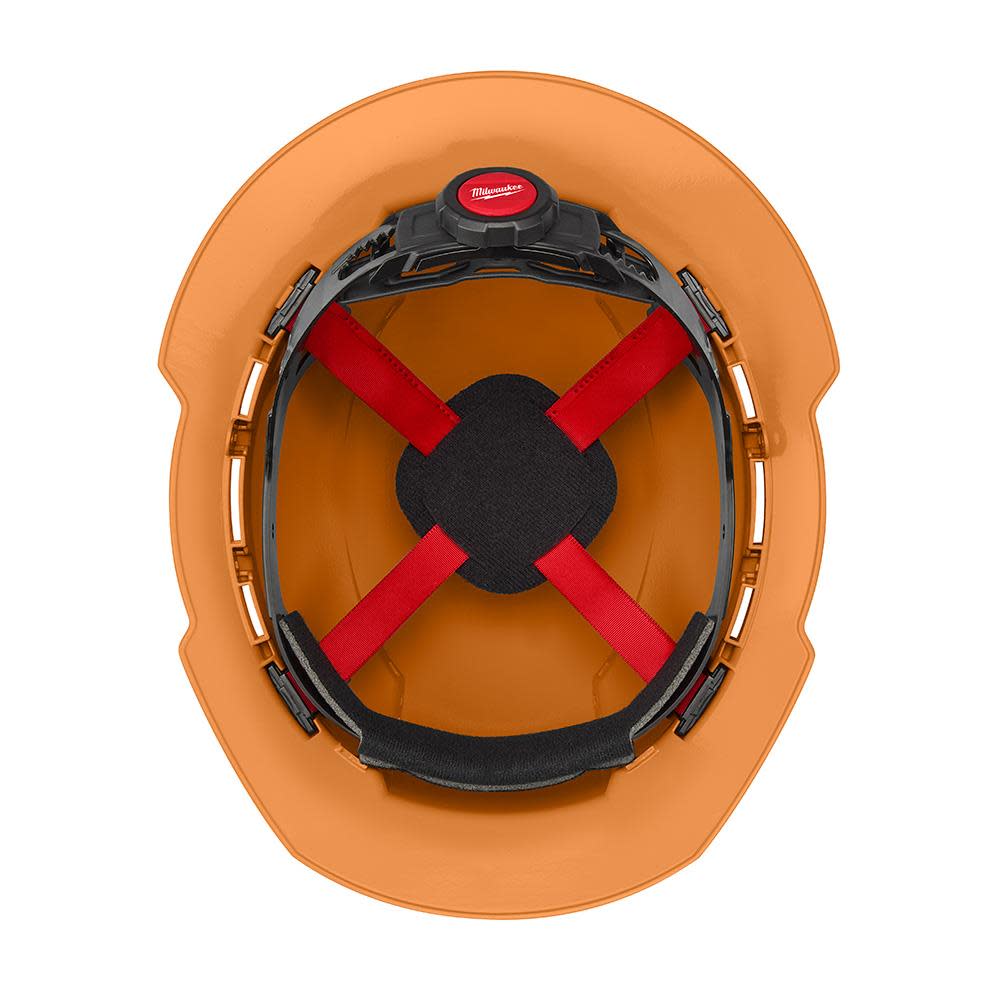 Milwaukee Orange Full Brim Vented Hard Hat with 4pt Ratcheting Suspension Type 1 Class C - Ascmtools