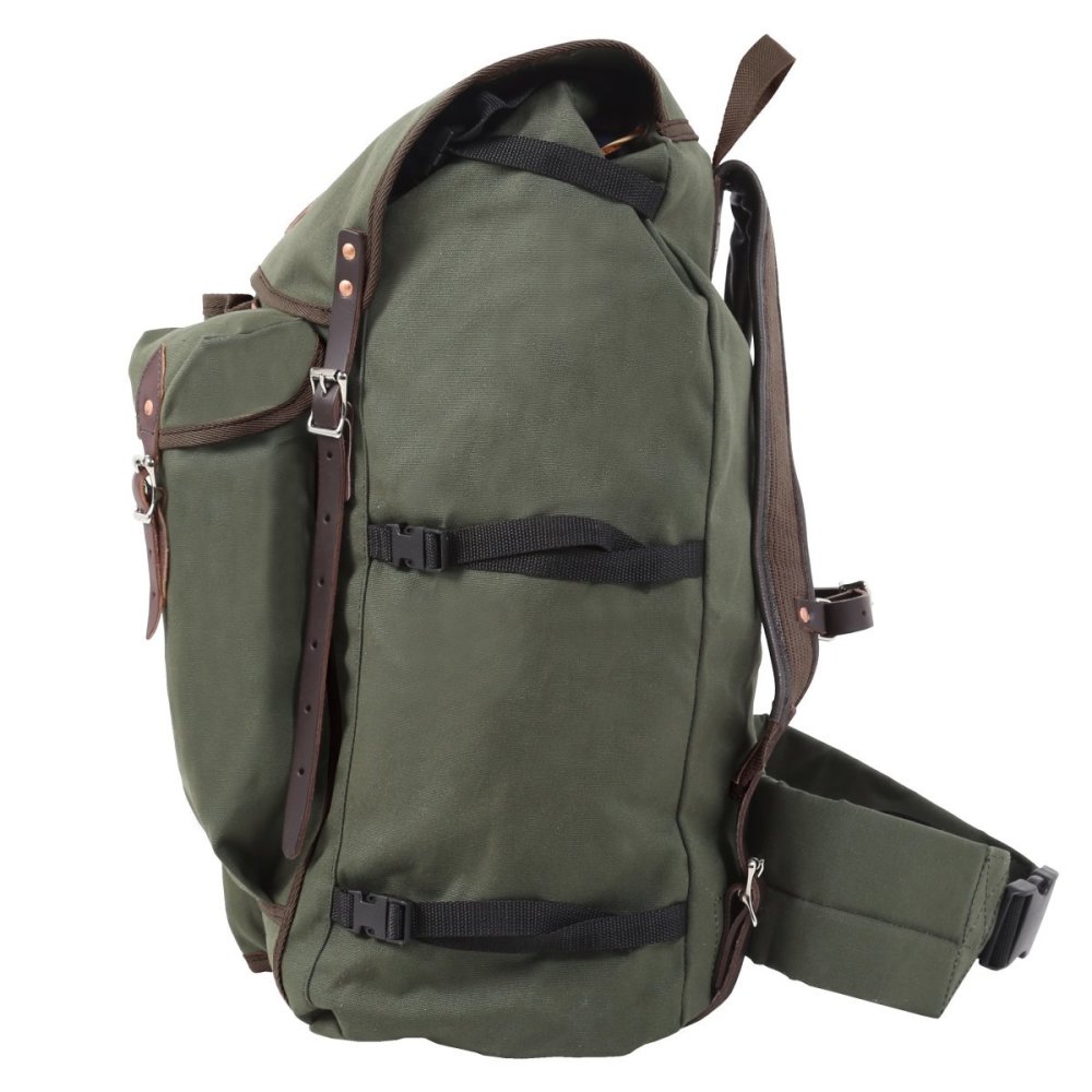 Duluth Pack 57 Liter Capacity Olive Drab Canvas Bushcrafter Backpack - Ascmtools