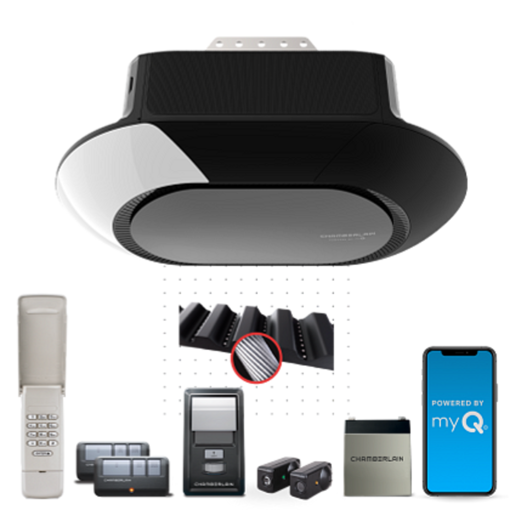 Chamberlain 3/4 HP Wi Fi Quiet Belt Drive Garage Door Opener with Battery Backup - Ascmtools