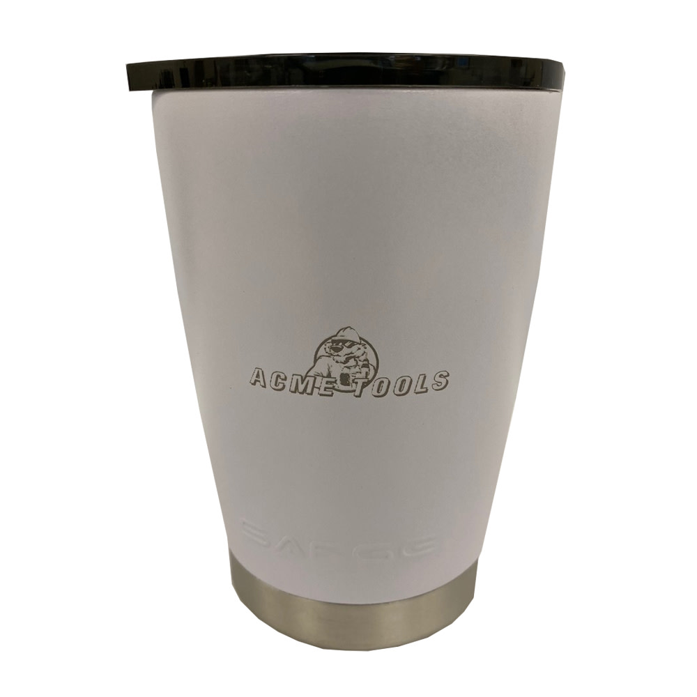 ACME TOOLS 12 oz Lowball Stainless Steel tumbler with Logo  White - Ascmtools