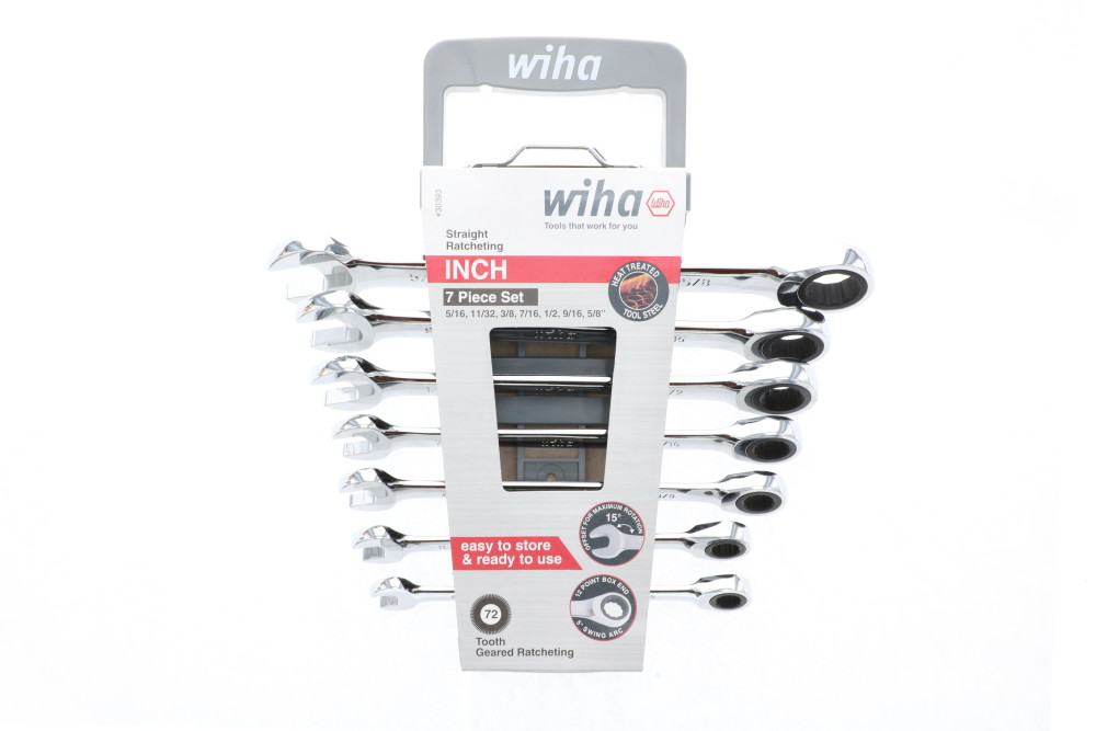 Wiha Combination Ratchet Wrench Set SAE 7pc - Ascmtools