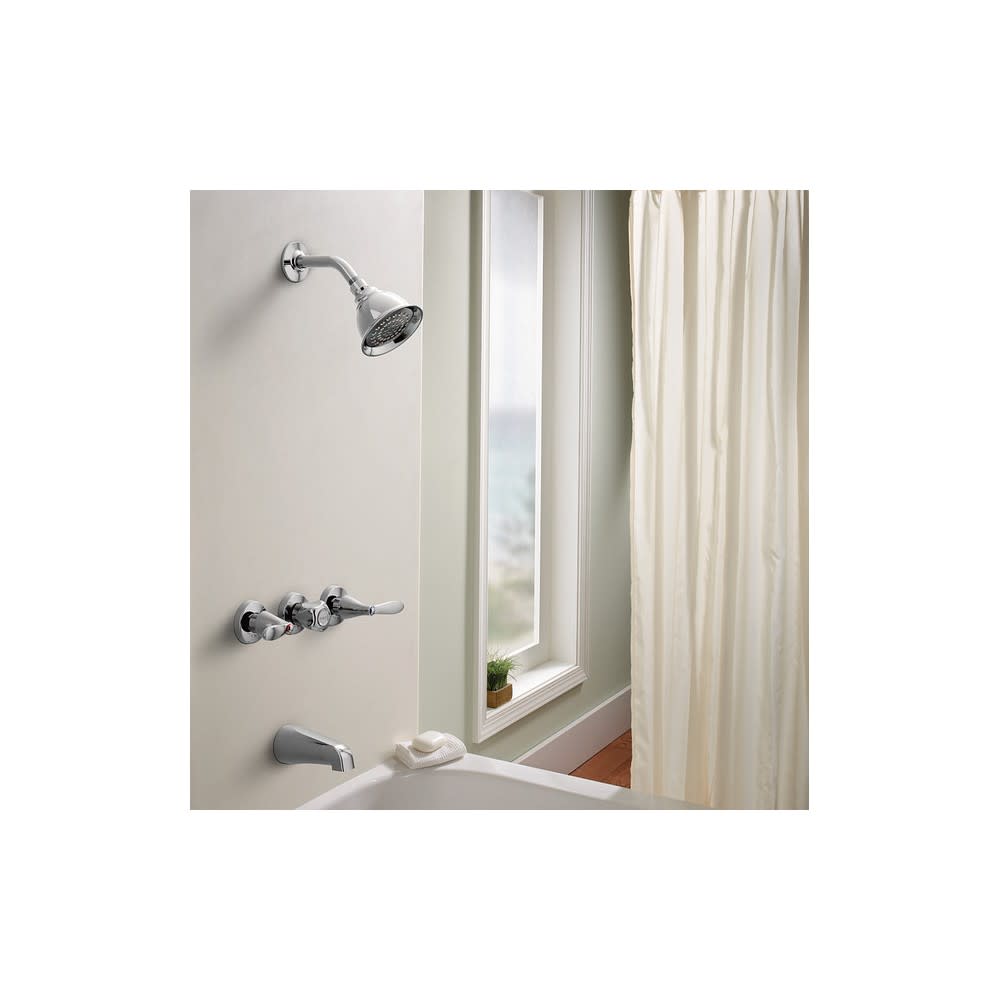 Moen Adler Tub/Shower Faucet Standard 3 Handle Chrome Metal - Ascmtools