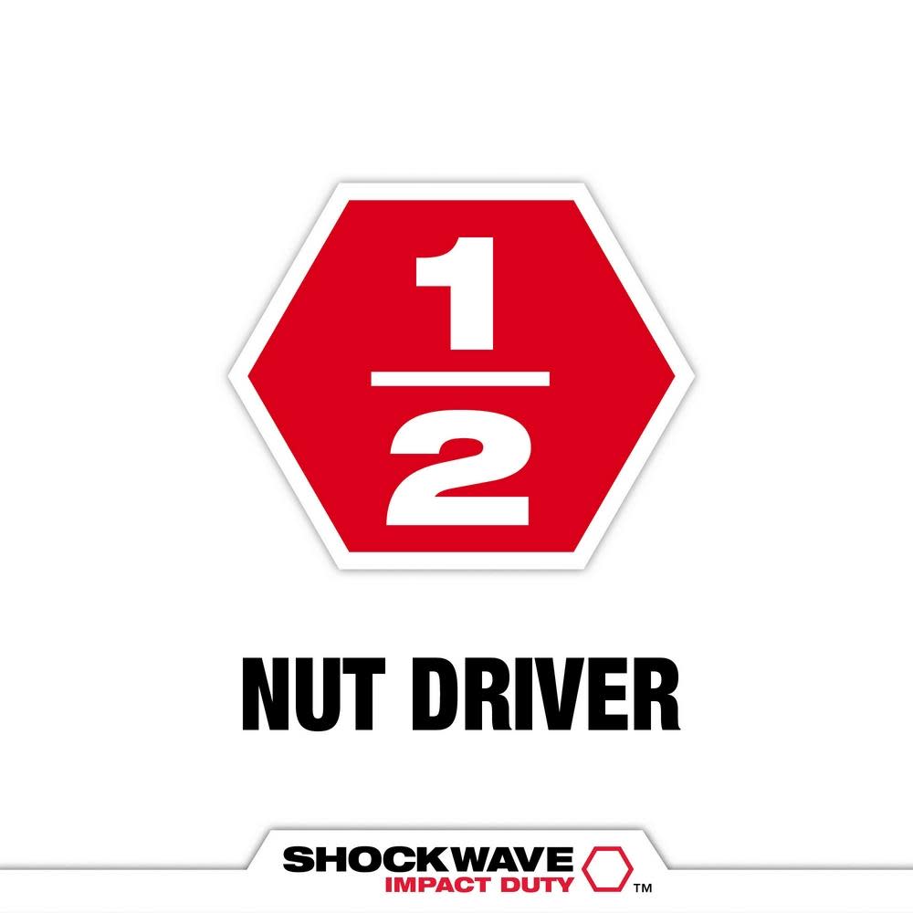 Milwaukee SHOCKWAVE Impact Duty 1/2 x 2 9/16″ Magnetic Nut Driver 10pk - Ascmtools