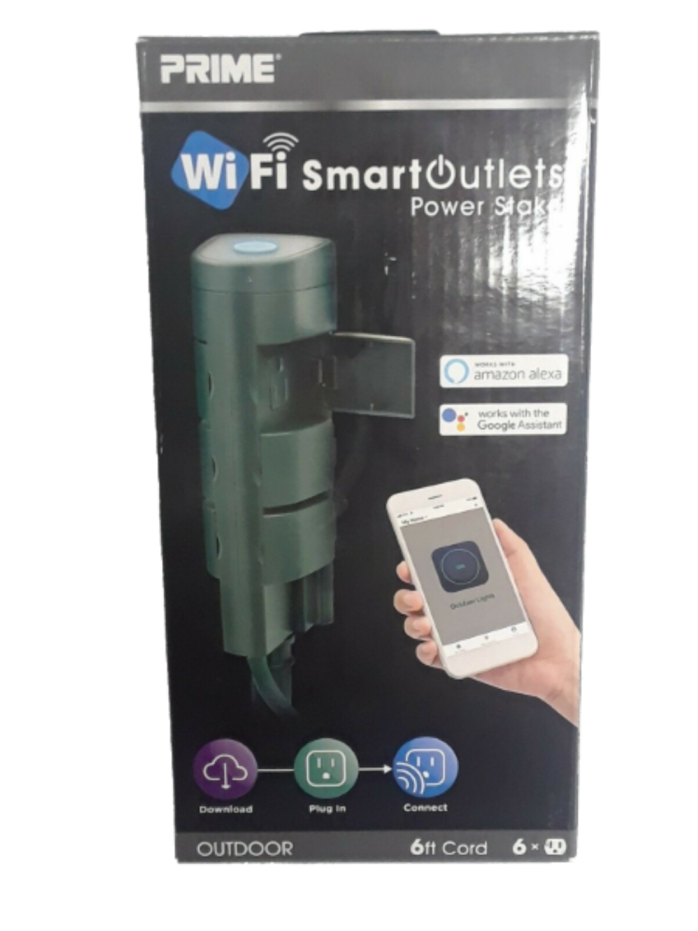 Prime 6 Outlet Outdoor WiFi Smart Power Stake - Ascmtools