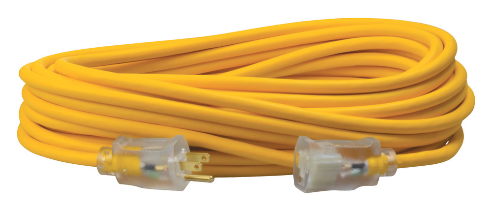 Southwire 100′ 14/3 SJEOOW Yellow Polar/Solar Extension Cord with Lighted End - Ascmtools