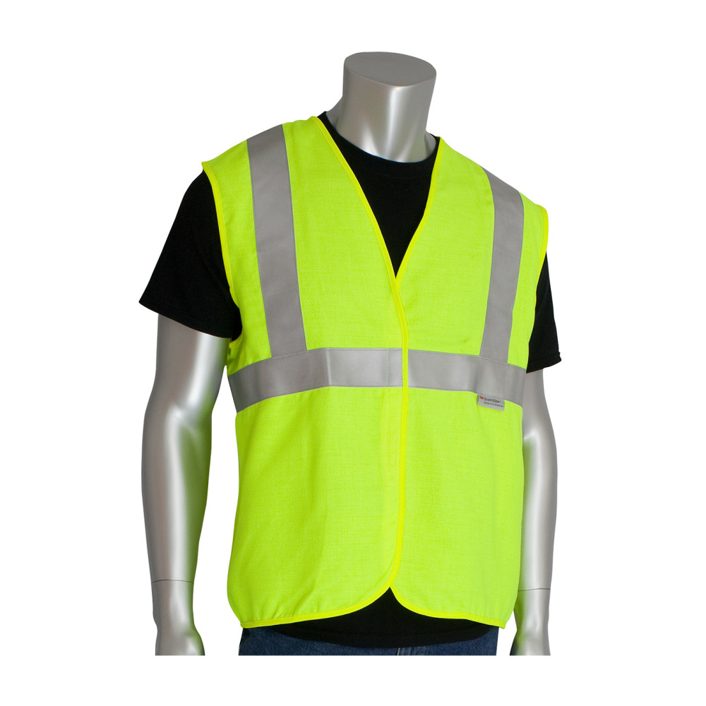 Protective Industrial Products ANSI Type R Class 2 AR/FR Solid Vest Hi Vis Yellow XL - Ascmtools