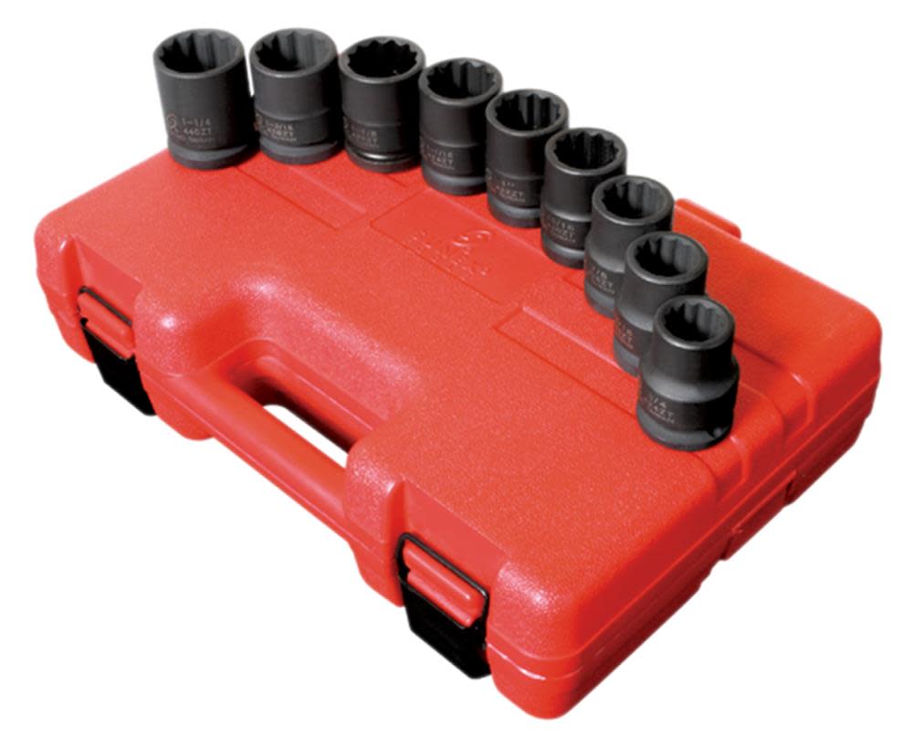 Sunex 9 pc. 3/4 In. Drive 12 Pt. SAE Thin Wall Impact Socket Set - Ascmtools