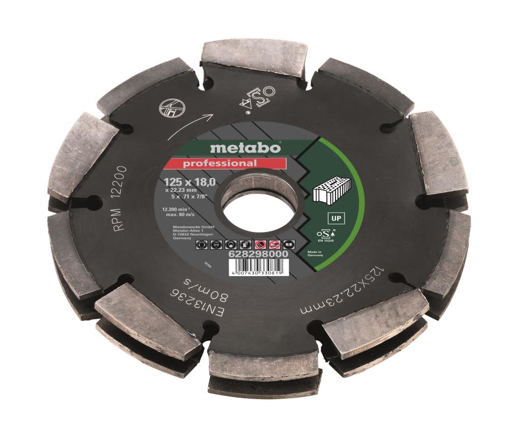 Metabo Diamond Cutting Disc 2 Row 5″ x 7/8″ Universal 20 Segments - Ascmtools
