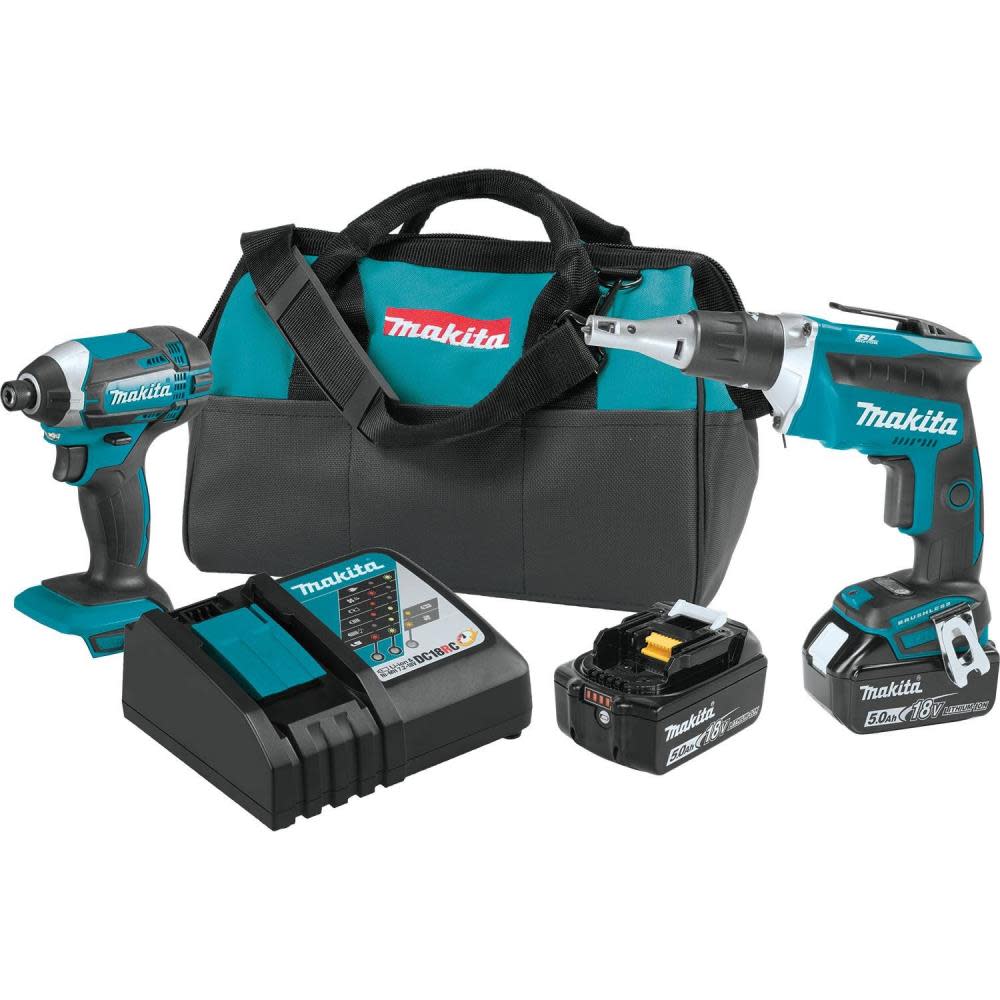 Makita 18V LXT Lithium-Ion Cordless 2-Pc. Combo Kit (5.0Ah) - Ascmtools