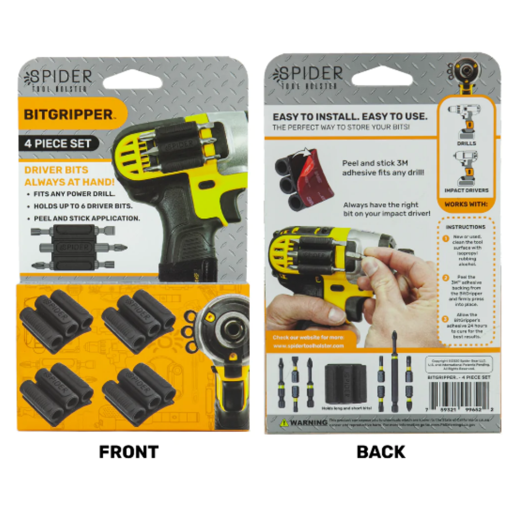 Spider Tool Holster Bit Gripper v2 4pk - Ascmtools