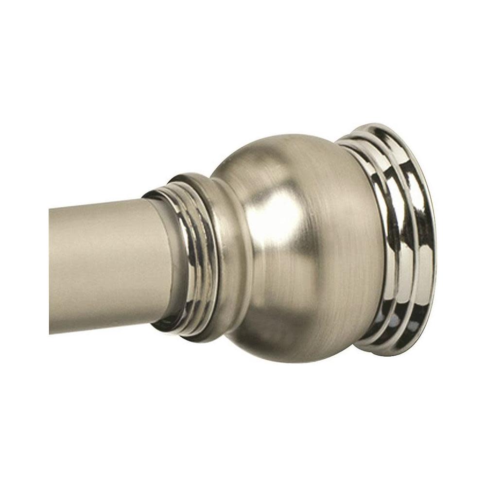 Zenith Shower Curtain Rod Satin Nickel/Chrome Plated Aluminum - Ascmtools