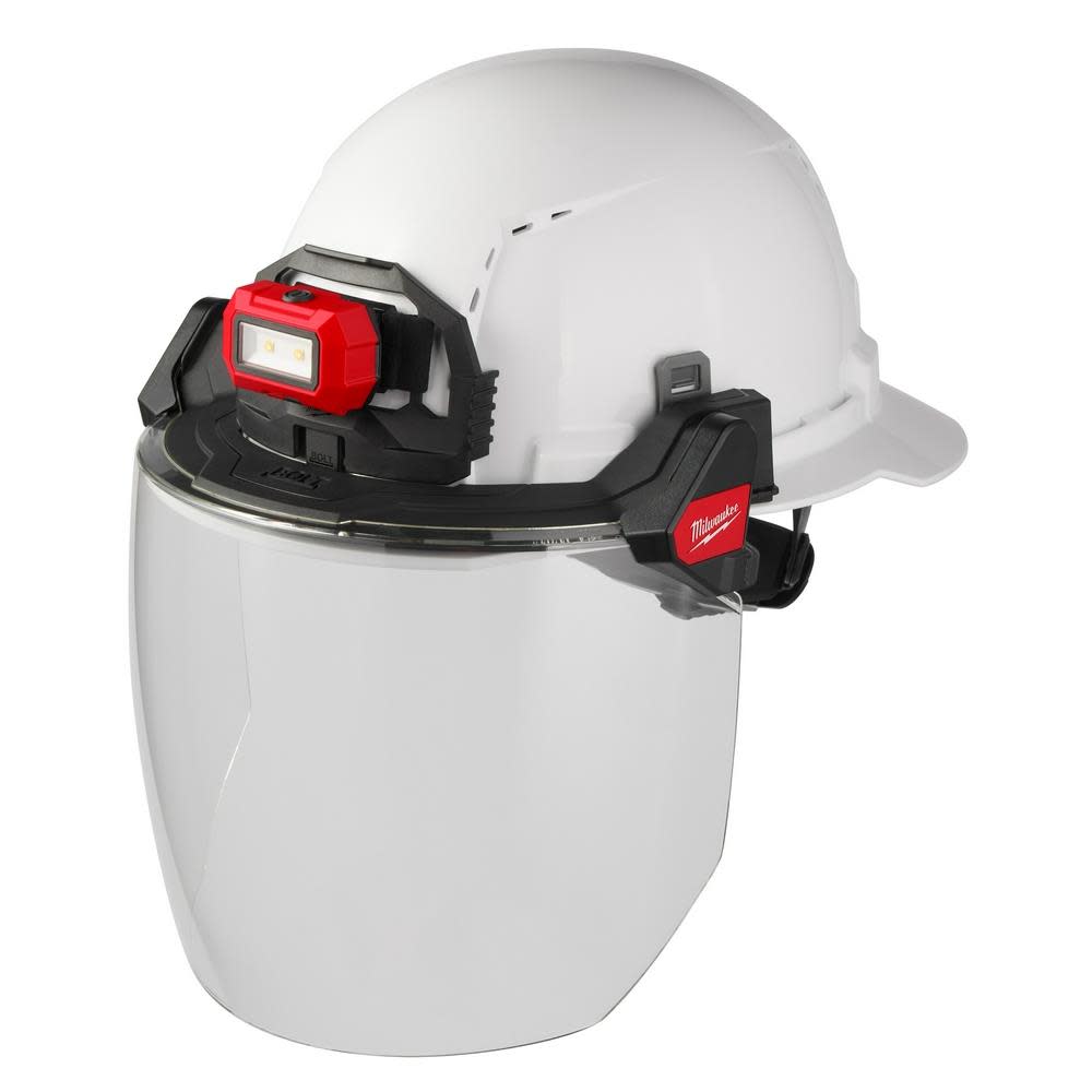 Milwaukee BOLT Full Face Shield Clear Dual Coat Lens Compatible with Safety Helmets & Hard Hats - Ascmtools