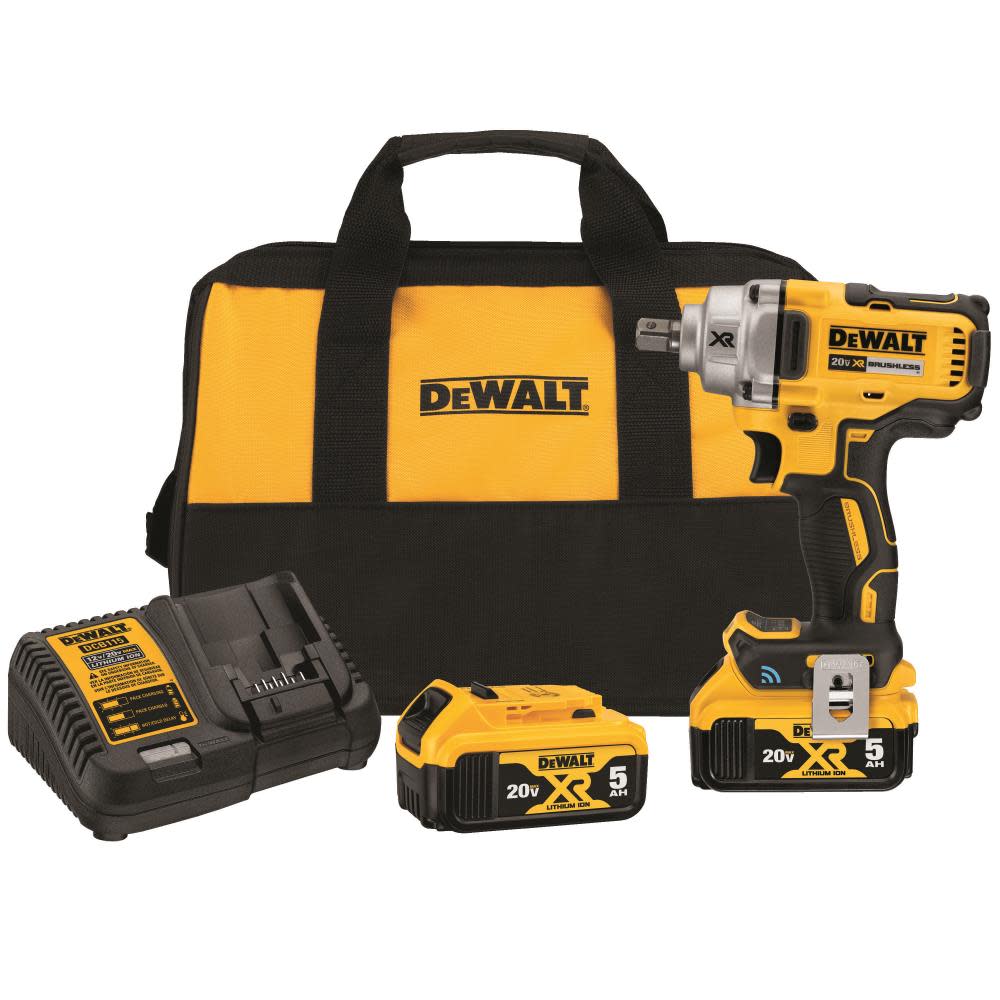 DEWALT 20V MAX* Tool Connect 1/2″ Mid-Range Impact Wrench with Detent Pin Anvil Kit - Ascmtools