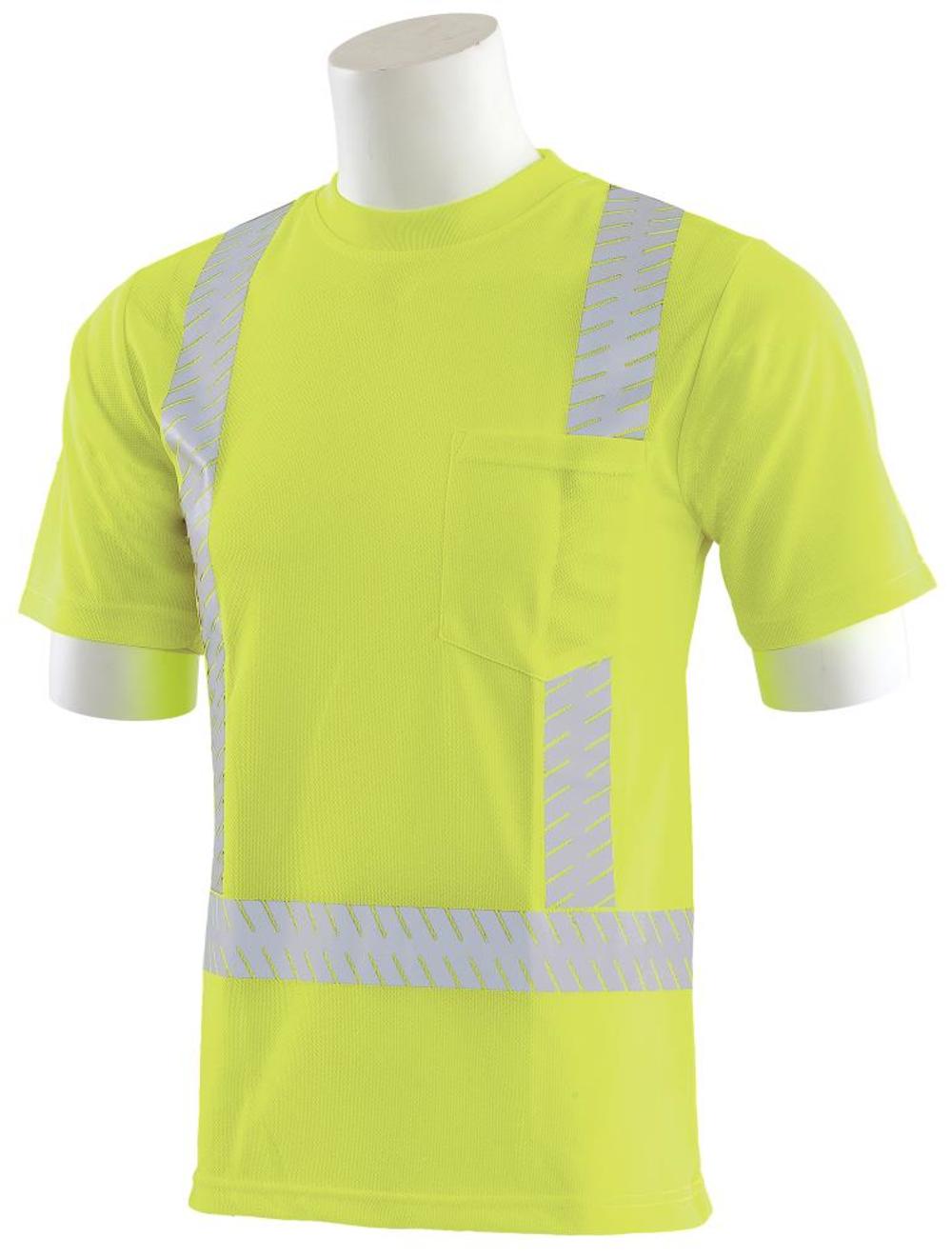 ERB 9006SEG CL2 Mesh T-Shirt Segmented Tape Hi Viz Lime LG - Ascmtools