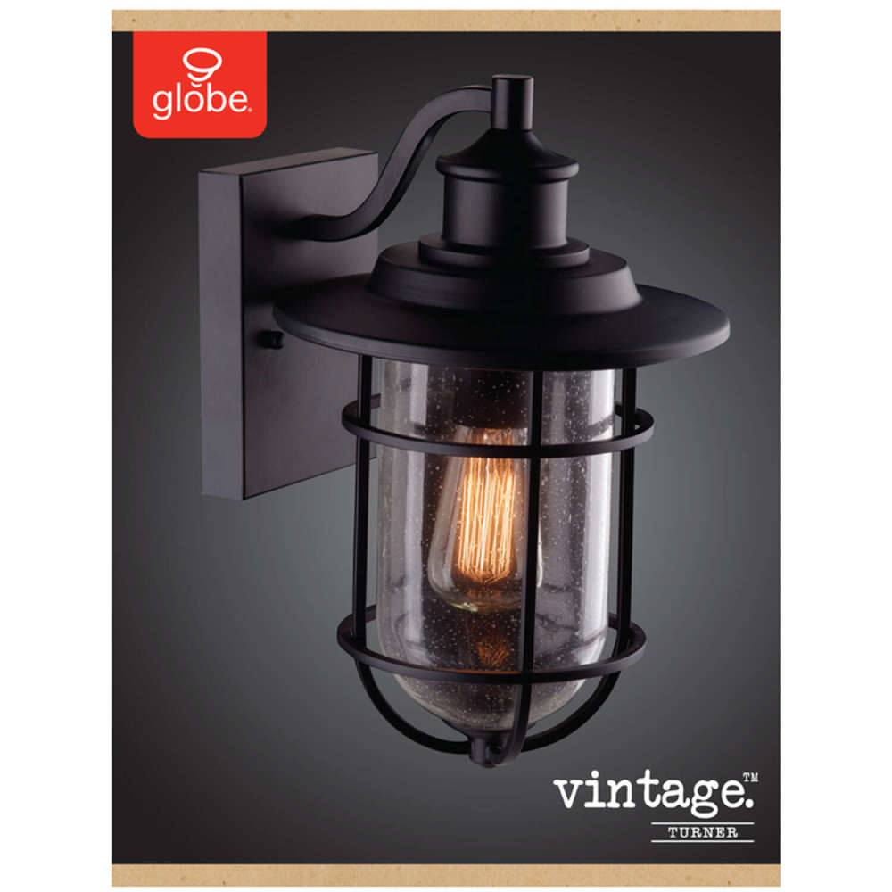 Globe Electric Vintage Turner Wall Sconce Natural Black 1 Light - Ascmtools