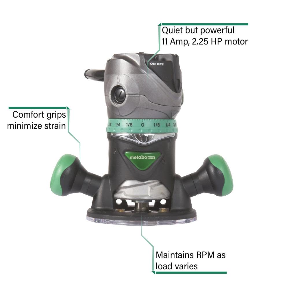 Metabo HPT 2.25 Peak HP Variable Speed Fixed Base Router - Ascmtools