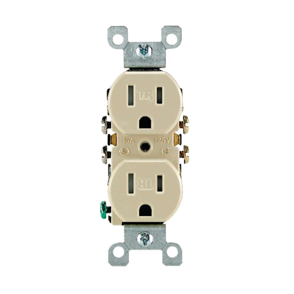 Leviton 15A 125V Ivory 2 Pole Grounded Duplex Outlet Receptacle - Ascmtools