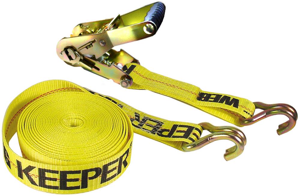 Keeper 27 Ft. x 2 In. Ratchet Tie Down with J Hooks - Ascmtools