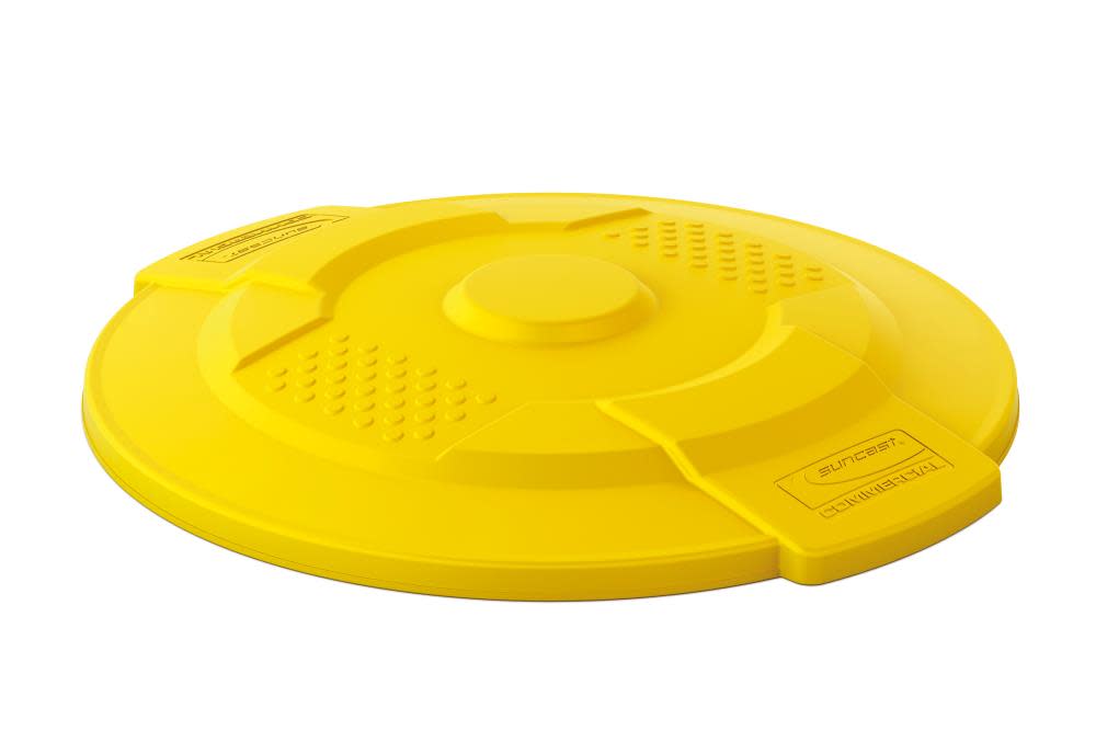Suncast Plastic Utility Trash Lid – 20 Gallon Yellow - Ascmtools