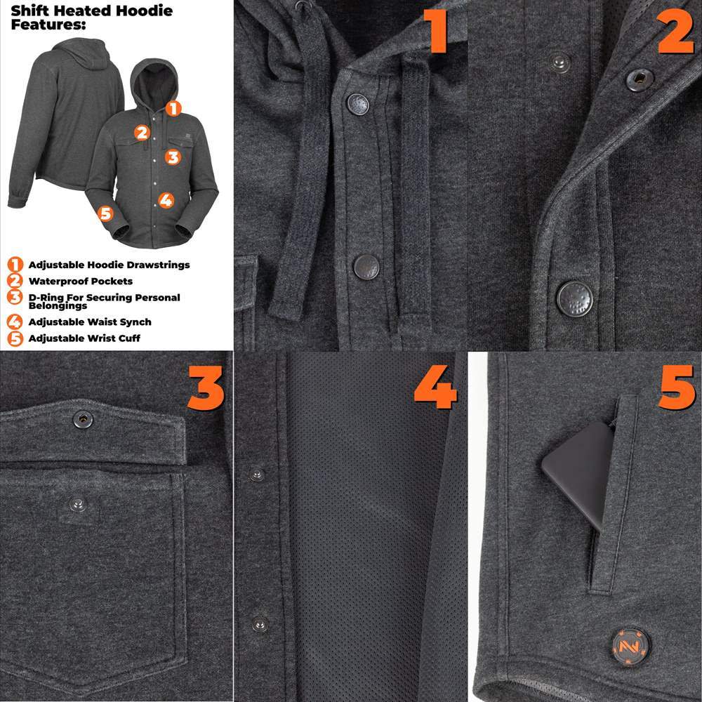 Mobile Warming Shift Jacket Mens Gray 2X - Ascmtools
