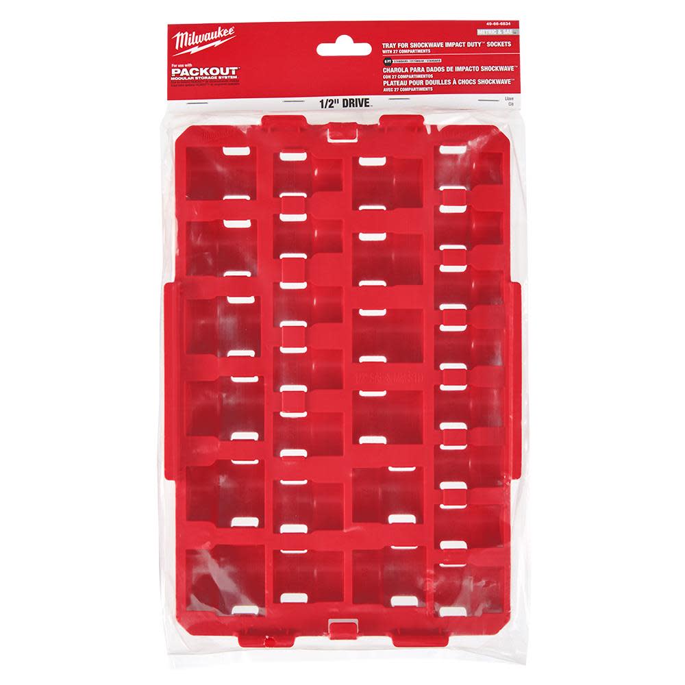 Milwaukee SHOCKWAVE Impact Duty Socket 1/2 Dr 27pc Tray Only - Ascmtools