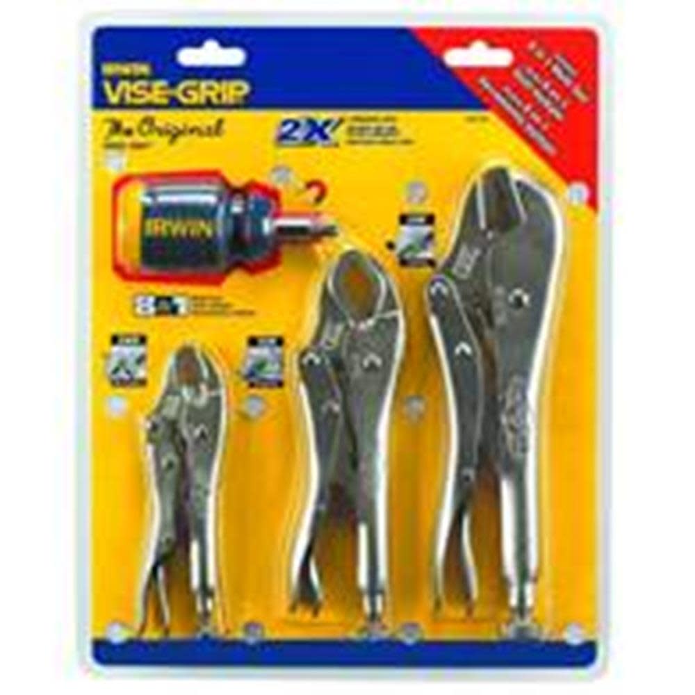 Irwin Locking Pliers 3 piece Set with Screwdriver - Ascmtools