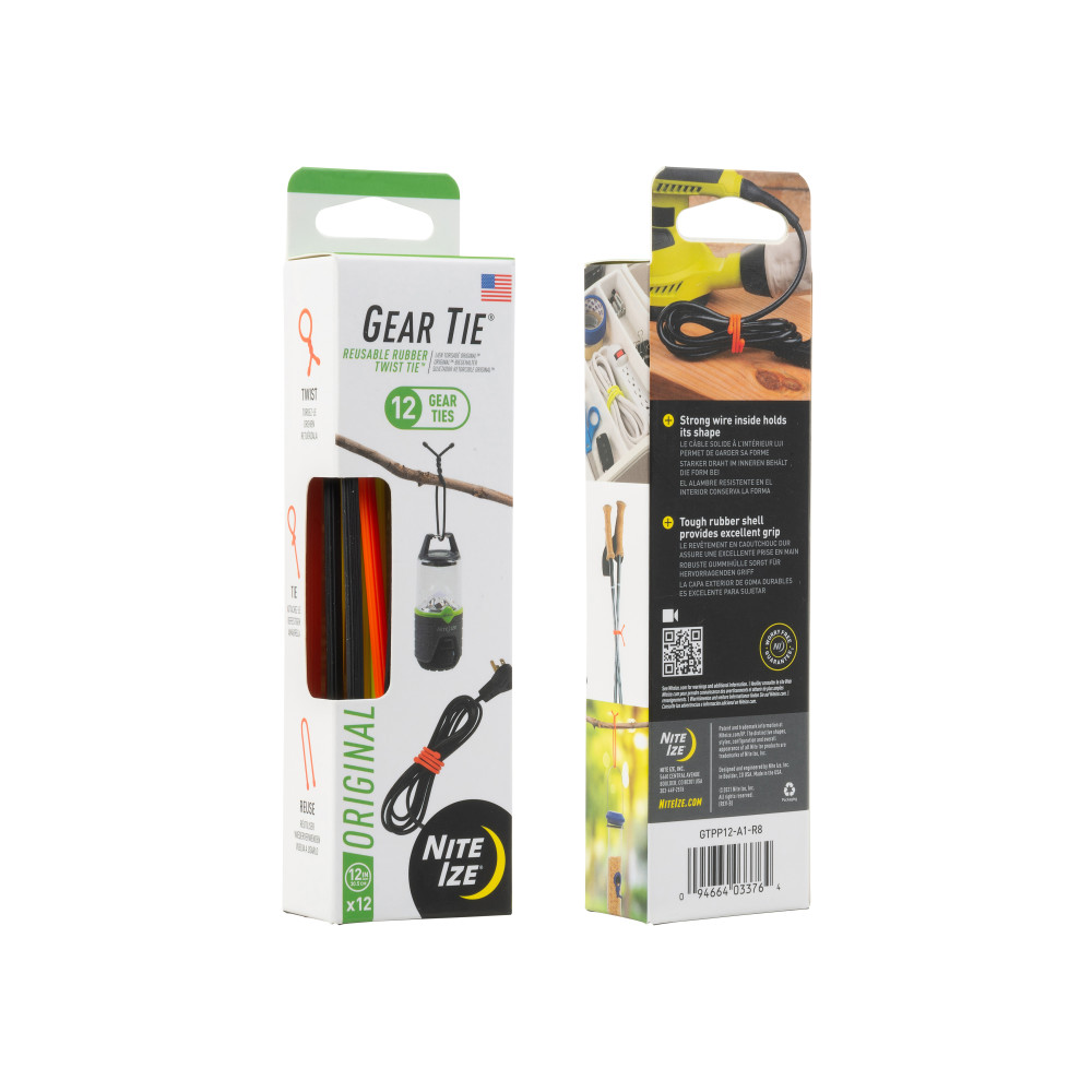 Nite Ize Gear Tie ProPack 12″ 12pk Assorted - Ascmtools