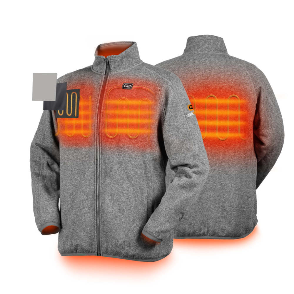 GEARWRENCH Mens Gray Heated Fleece Jacket Kit XL - Ascmtools