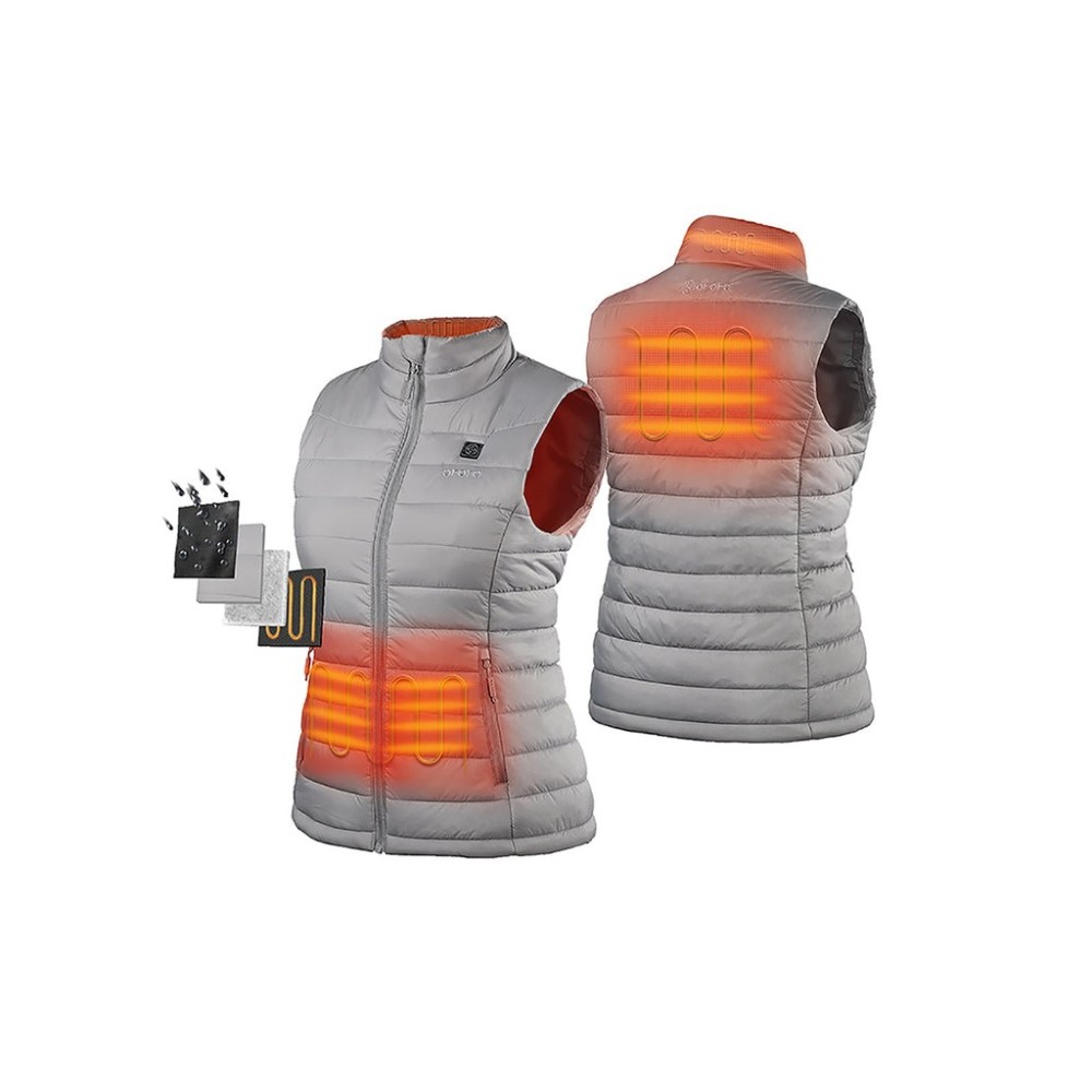 ORORO Womens Gray Classic Heated Vest Kit 3X - Ascmtools