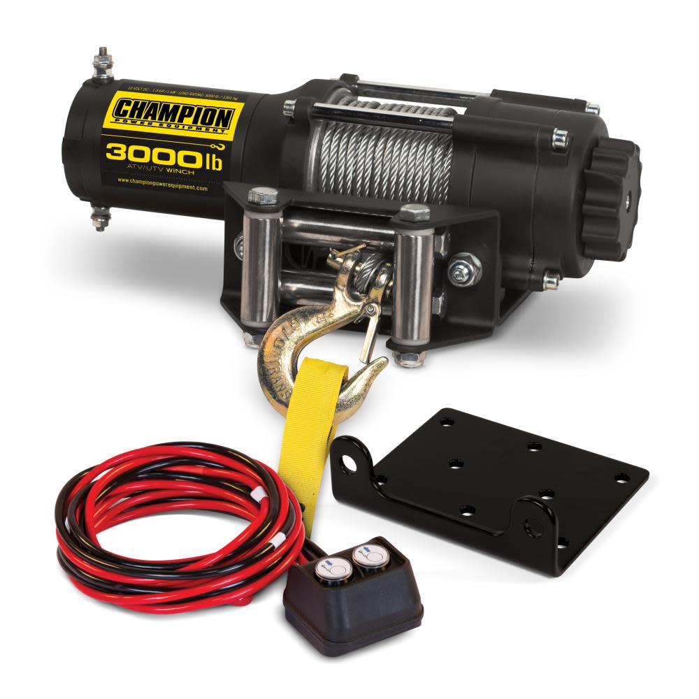 Champion Power Equipment 3000-lb. ATV/UTV Winch Kit - Ascmtools