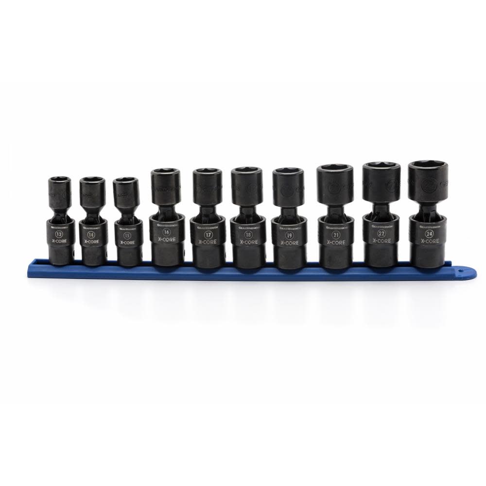 GEARWRENCH Pinless Universal Impact Socket Set 10 pc 1/2 In Drive 6 Point Metric - Ascmtools