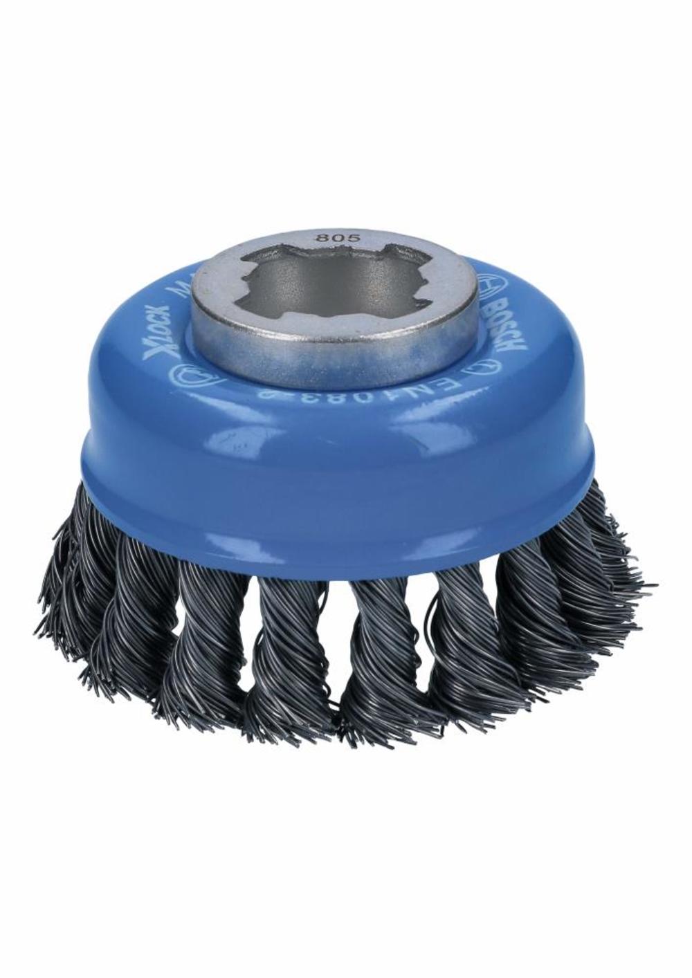Bosch 3 In. Wheel Dia. X-LOCK Arbor Carbon Steel Knotted Wire Single Row Cup Brush - Ascmtools