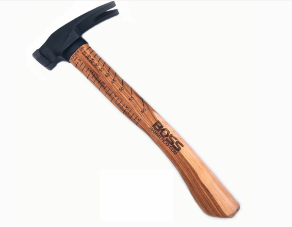 Boss Hammers 16oz Steel Hybrid Hickory Handle Hammer Smooth Face - Ascmtools