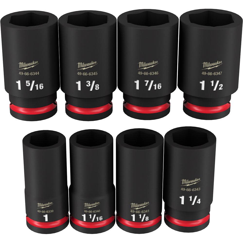 Milwaukee Impact Socket 3/4″ Drive SAE 6 Point 8pc - Ascmtools