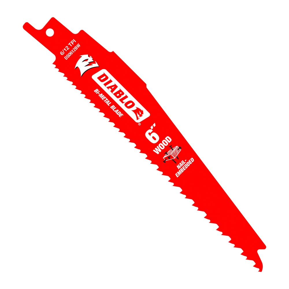 Diablo Tools 6″ Bi Metal Reciprocating Blade for Nail Embedded Wood 15pk - Ascmtools
