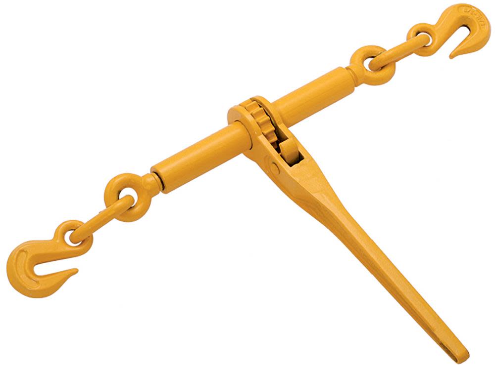 SCC 3/8 In. to 1/2 In. Ratchet Chain Binder Yellow Lacquer Finish 9200 Lbs. WLL - Ascmtools