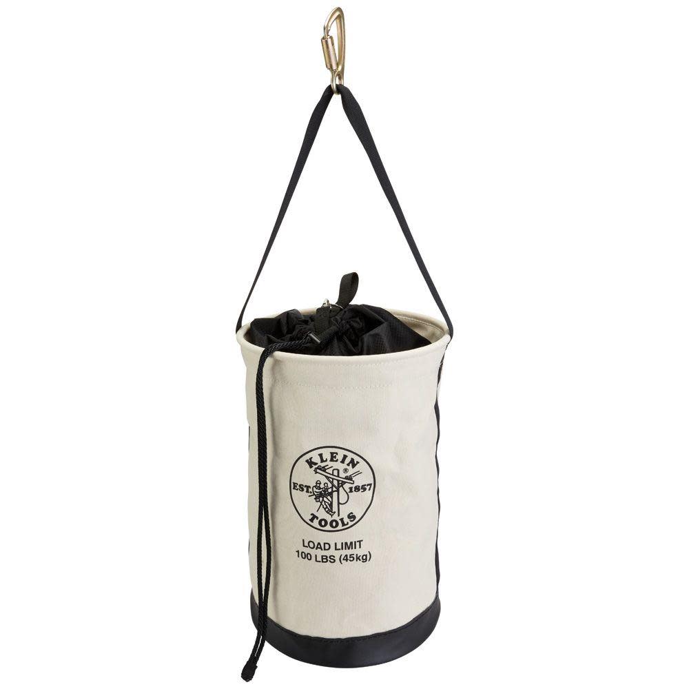 Klein Tools Heavy Duty Canvas Close Bucket 100-pound (45.4 kg) Maximum Load Rating - Ascmtools