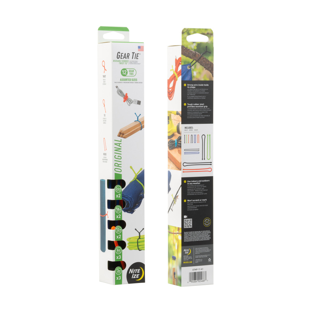 Nite Ize Gear Tie Reusable Rubber Twist Tie Assortment 12pk - Ascmtools