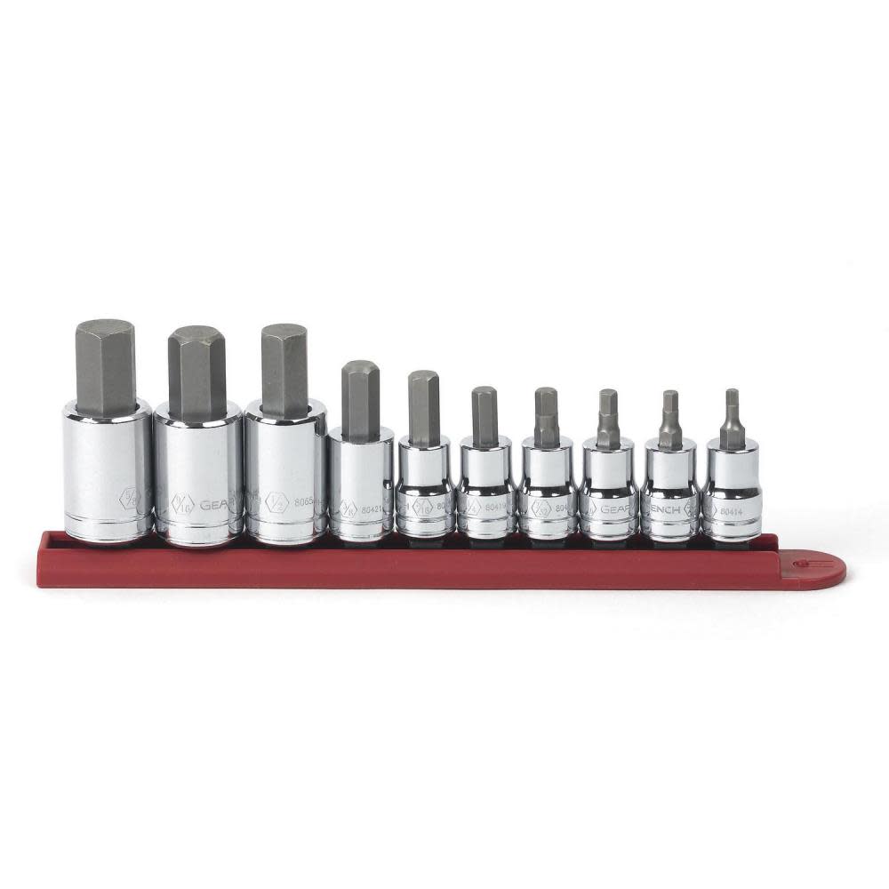 GEARWRENCH Hex Bit Socket Set 10 Pc. 3/8 In. & 1/2 In. Drive SAE - Ascmtools