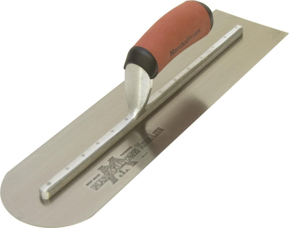 Marshalltown 20 In. x 4 In. Finishing Trowel-Round Front End Curved DuraSoft Handle - Ascmtools