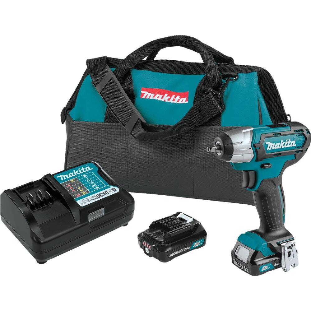 Makita 12V Max CXT Lithium-Ion Cordless 1/4 In. Impact Wrench Kit (2.0Ah) - Ascmtools