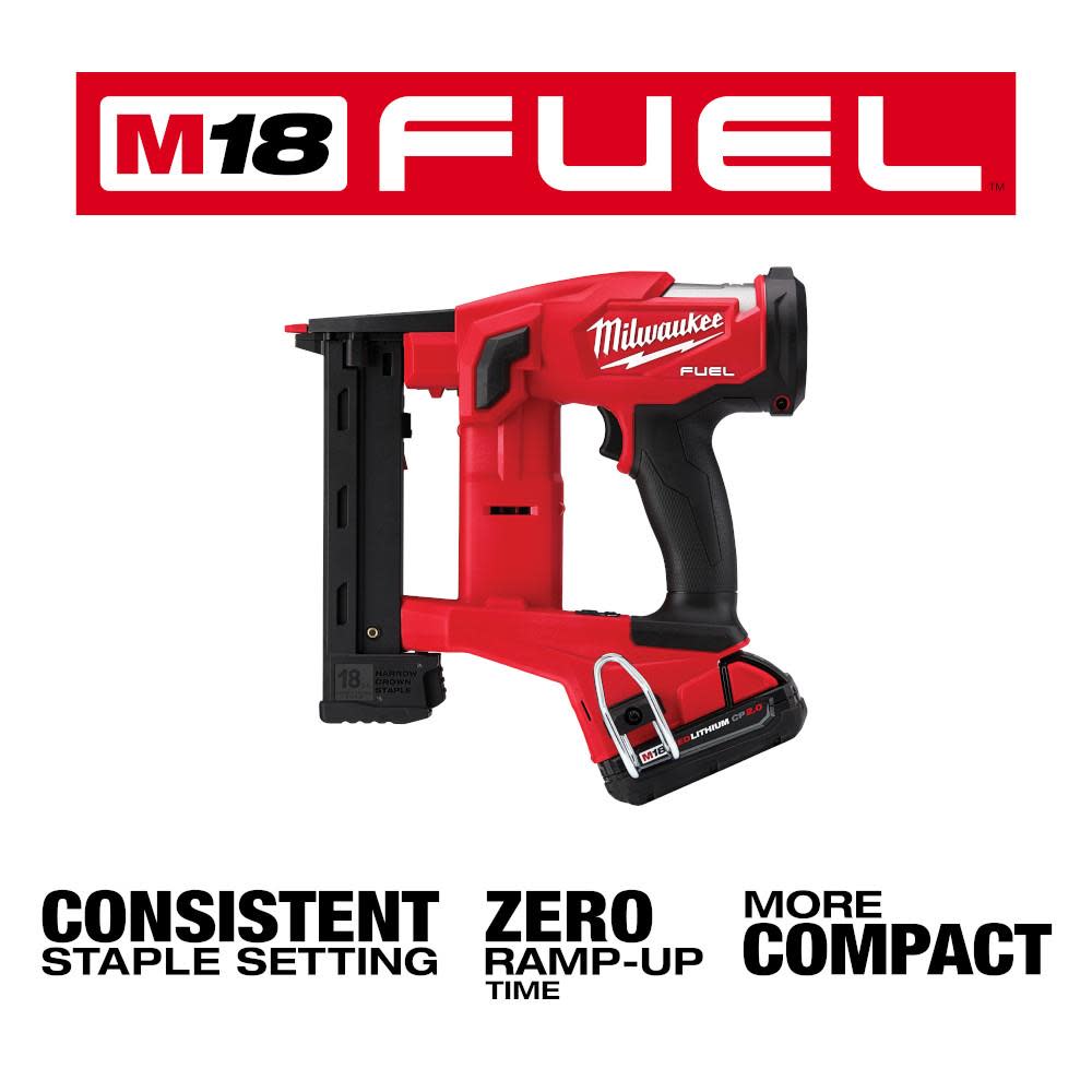 Milwaukee M18 FUEL 18 Gauge 1/4 in. Narrow Crown Stapler Kit - Ascmtools